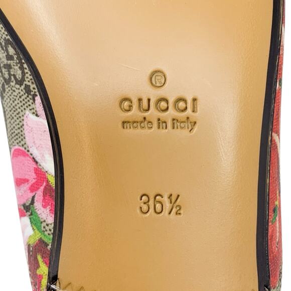 Gucci Princetown Pink Bloom Floral Print GG Monogram Canvas Loafers Mules Flats - Picture 9 of 12